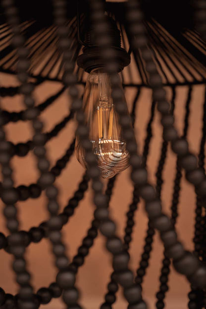 The Wooden Bead Chandelier - Black - L