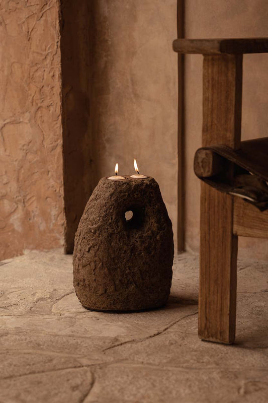 The Terra Totem Candle Holder - Brown