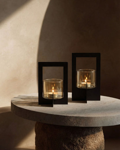 The Hurricane Framed Candle Holder - Black - M