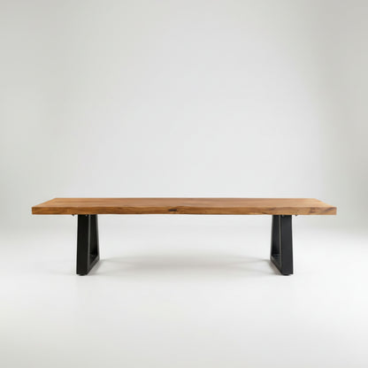 Bench With Iron Legs - Natural - 220