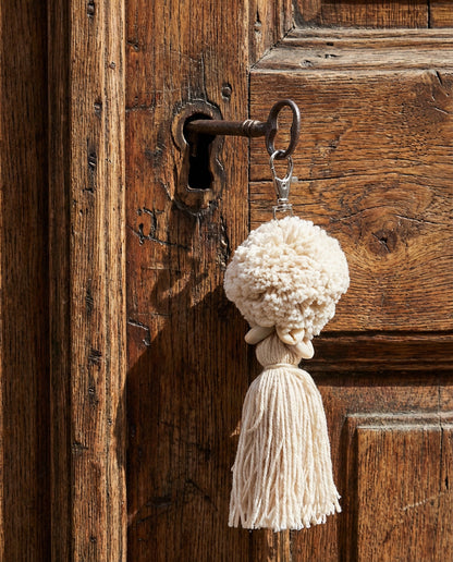 The Pompom Keychain - White