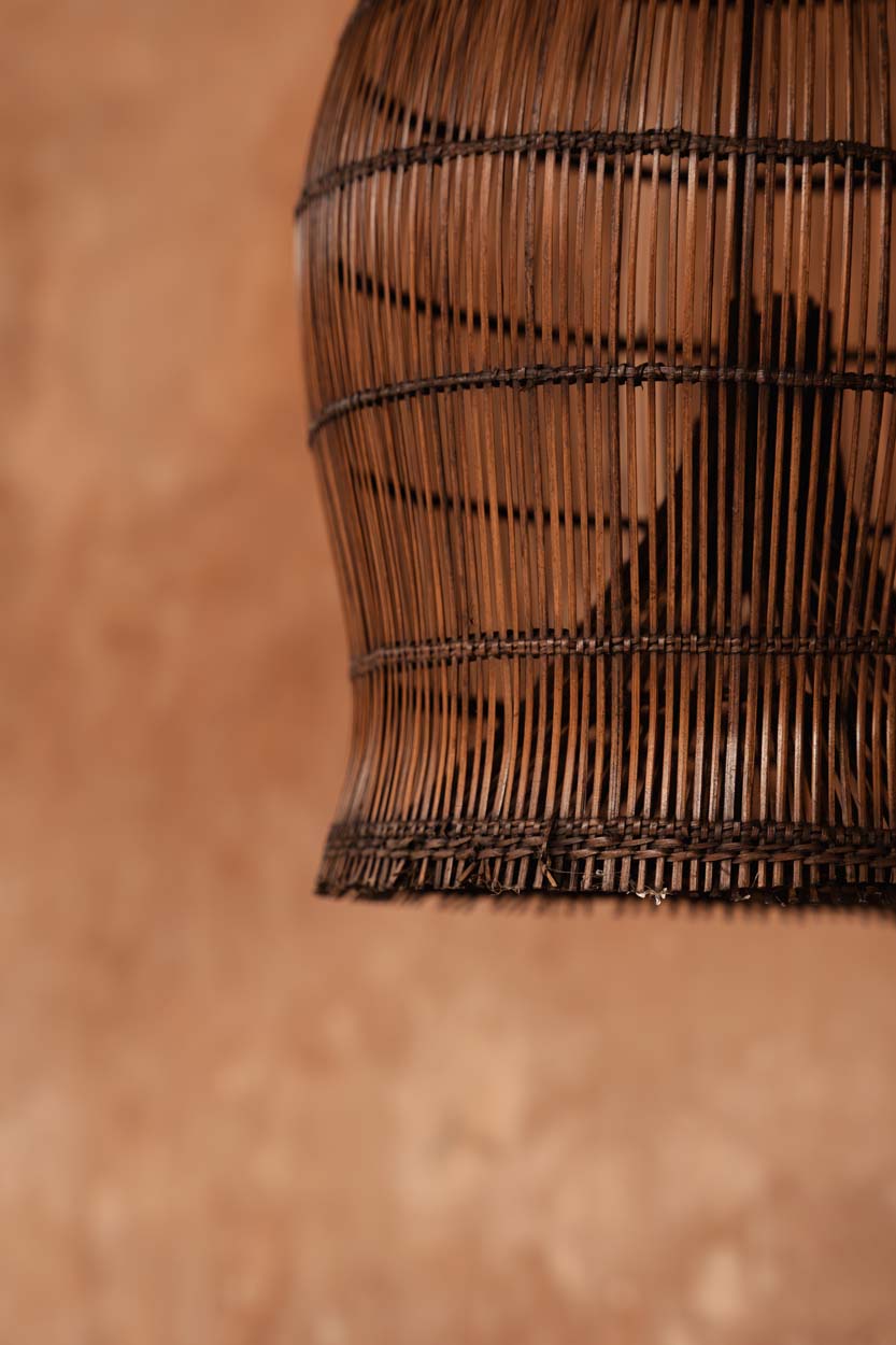 The Woven Bell Pendant - Dark Walnut - S
