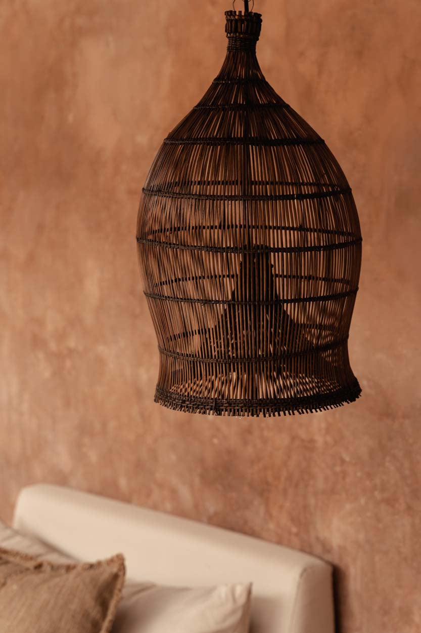 The Woven Bell Pendant - Dark Walnut - S