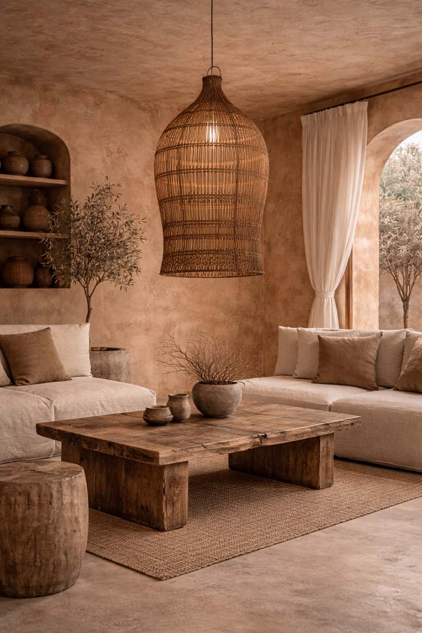 The Woven Bell Pendant - Dark Walnut - XL