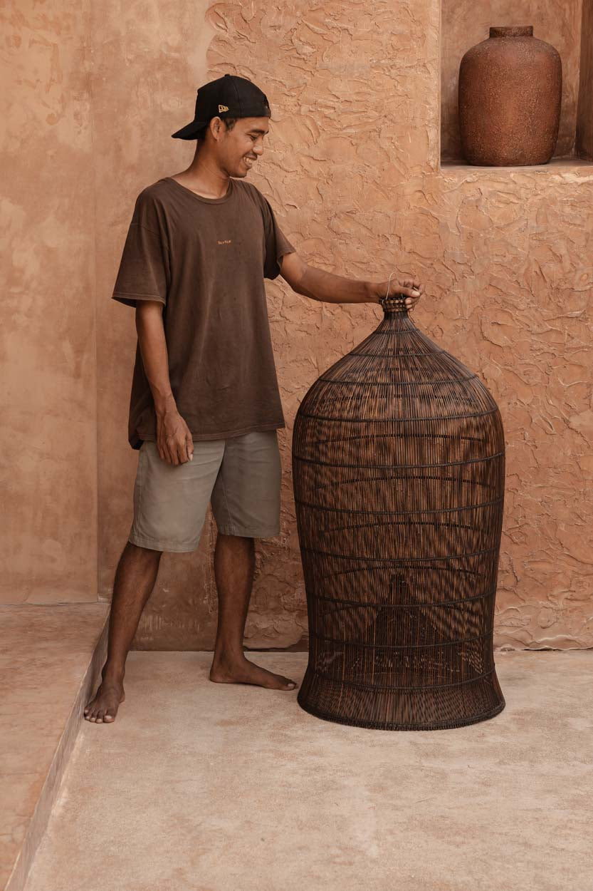 The Woven Bell Pendant - Dark Walnut - XL