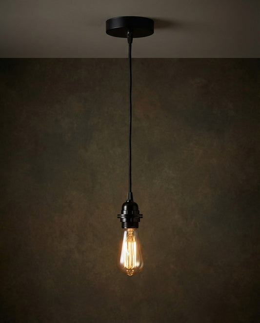 Ceiling Lamp Fitting - Black - 1 Piece