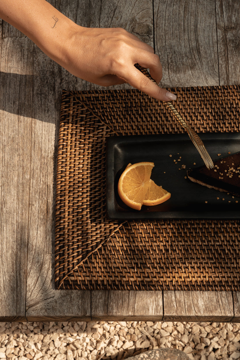 The Colonial Rectangular Placemat - Natural Brown