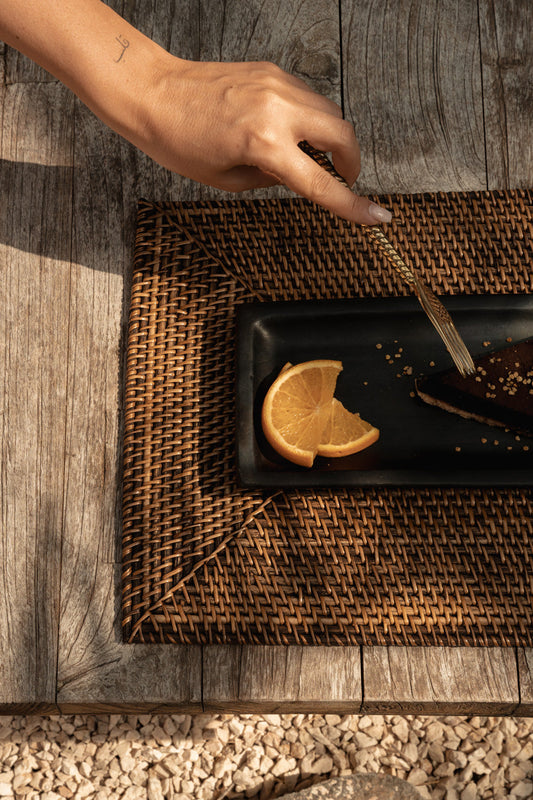 The Colonial Rectangular Placemat - Natural Brown