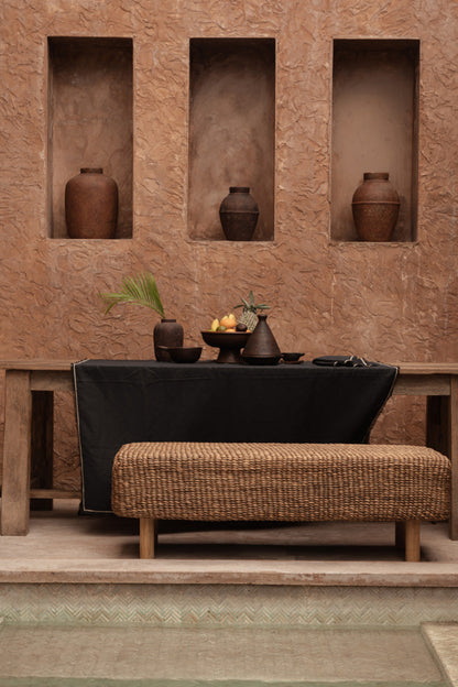 The Tuscany Tablecloth - Black Natural - 150x250