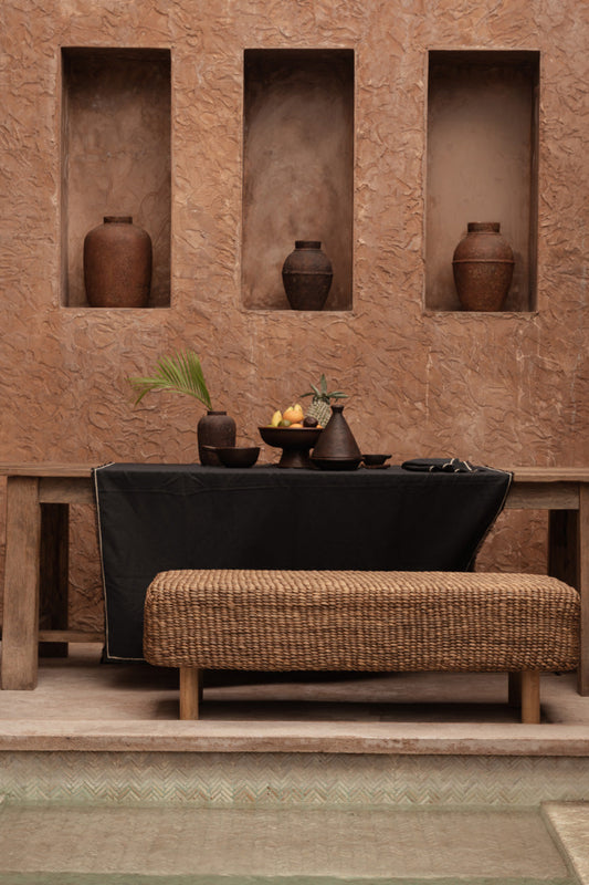 The Tuscany Tablecloth - Black Natural - 150x250