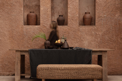 The Tuscany Tablecloth - Black Natural - 150x300