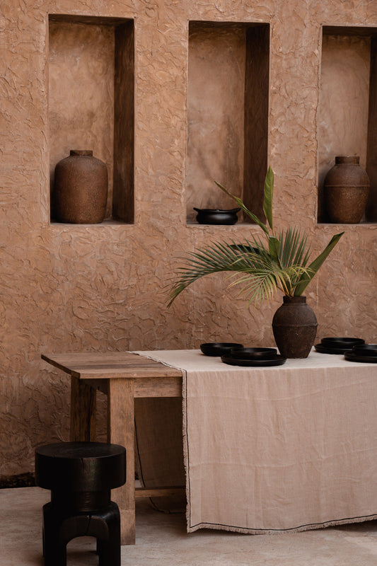The Tuscany Tablecloth - Natural Black - 150x300