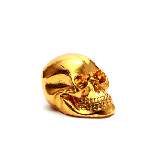 Resin Skull Head, Gold, S
