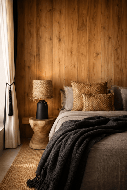 The Pandan Table Lamp - Black Natural