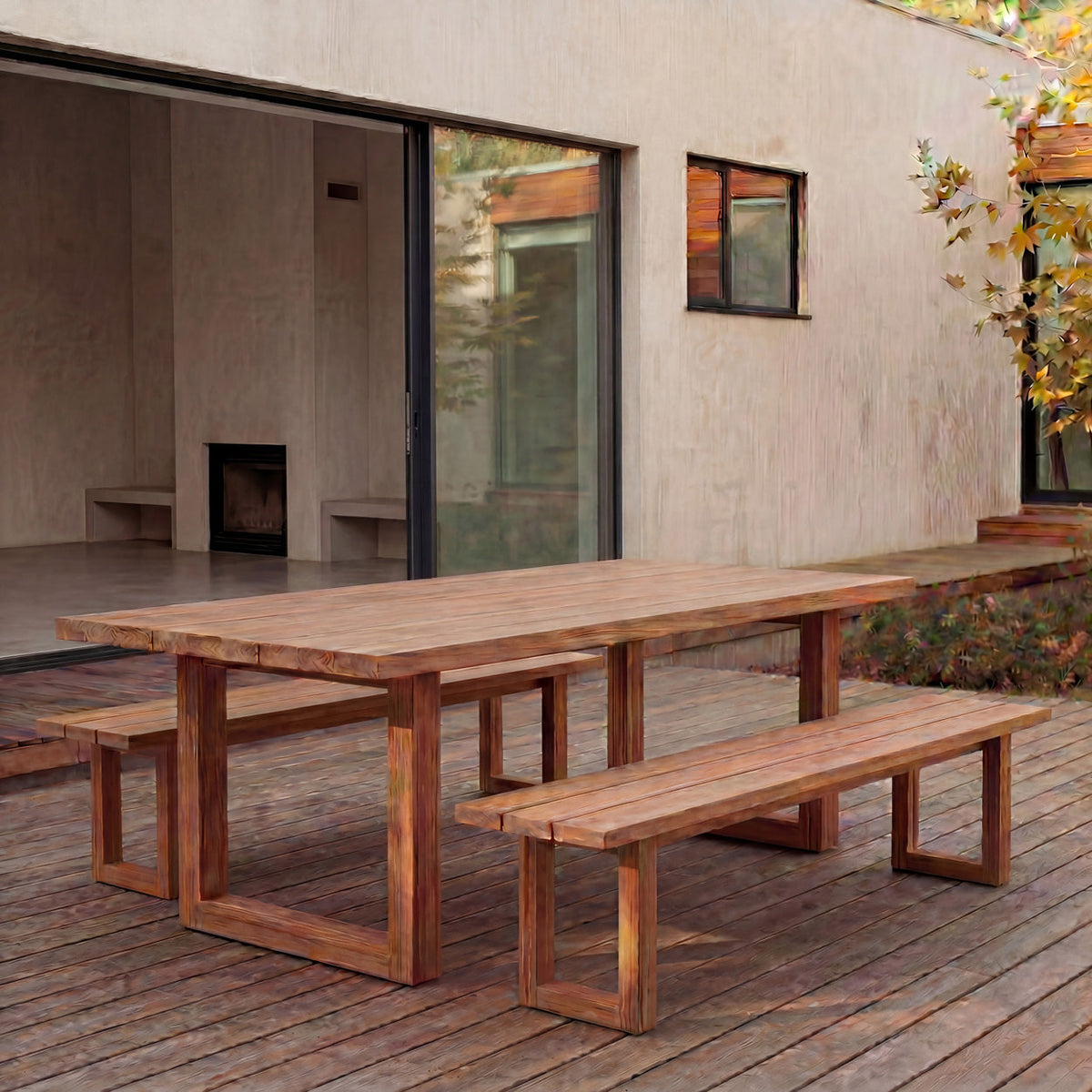 Bench With Square Foot - Natural - 220