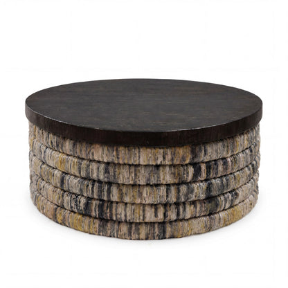 Banana Round Grey Wash Magani Coffee Table