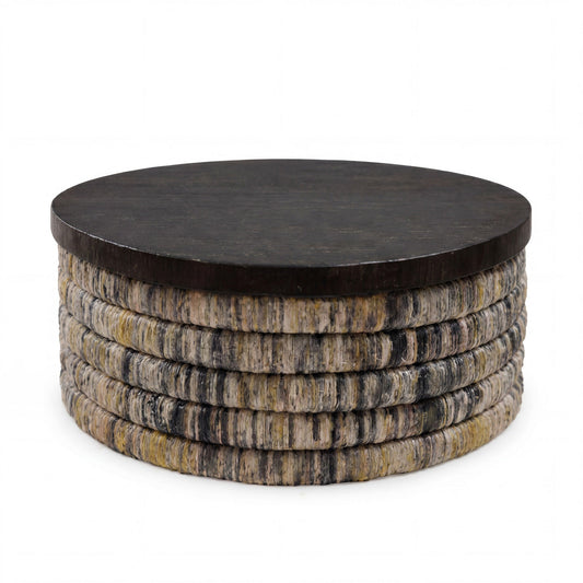 Banana Round Grey Wash Magani Coffee Table
