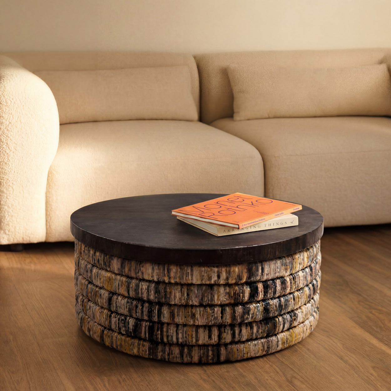 Banana Round Grey Wash Magani Coffee Table