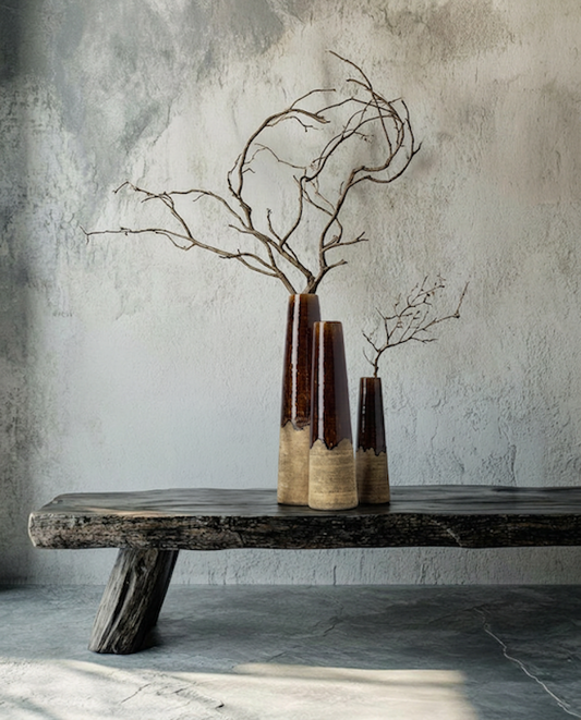 The Amber Cone Vase - Concrete Brown - S
