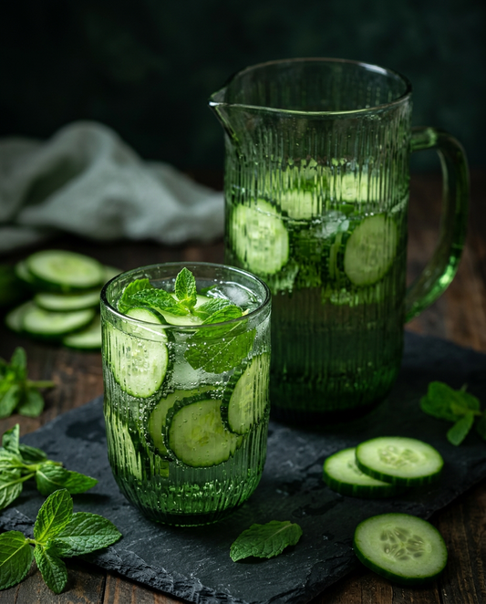 The Moss Ripple Water Glass - Green