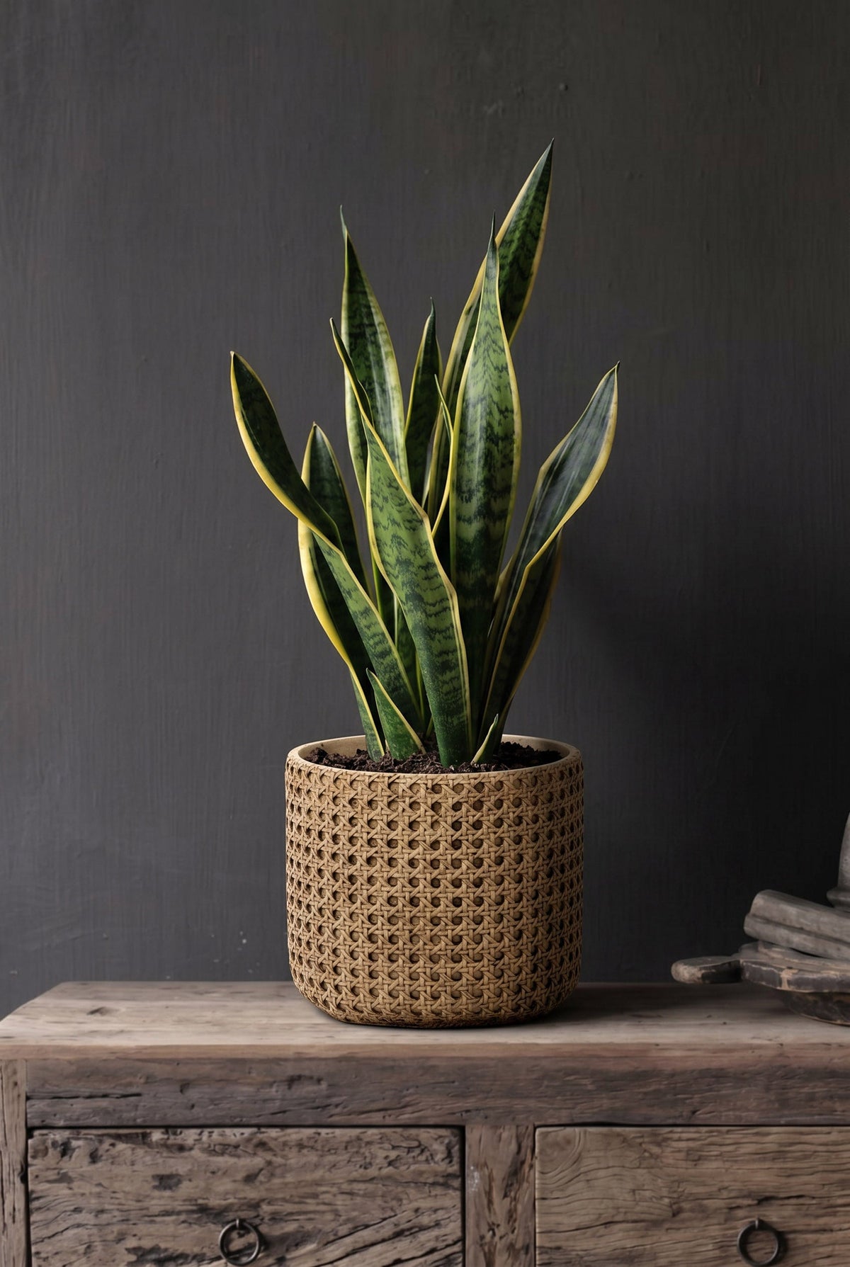 The RattanRock Planter - Natural - L