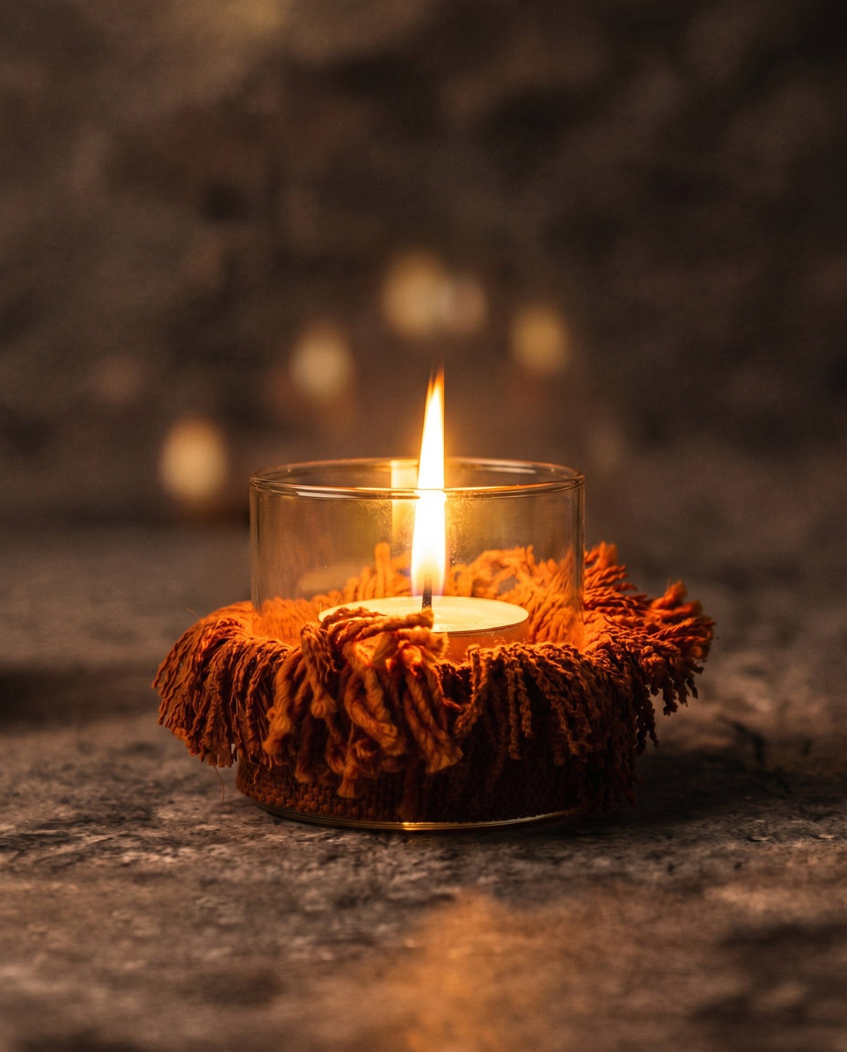 The Oh My Gee Candle Holder - Rust Velvet - S