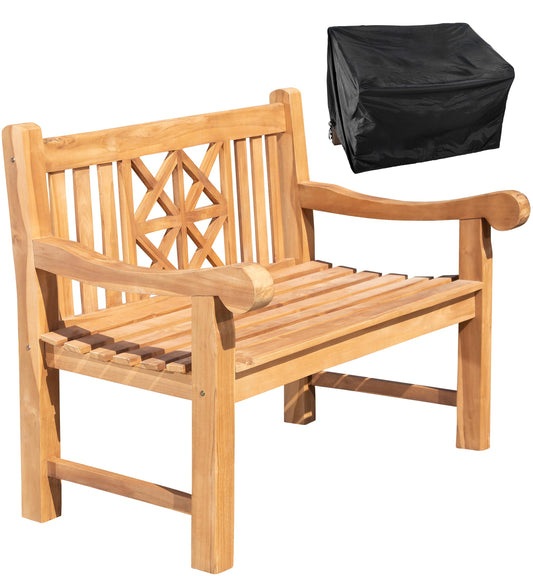 Teak Bench 120 cm with Cover