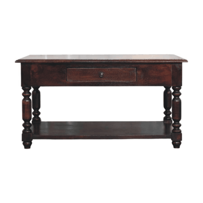 Turned Legs Cherry Console Table