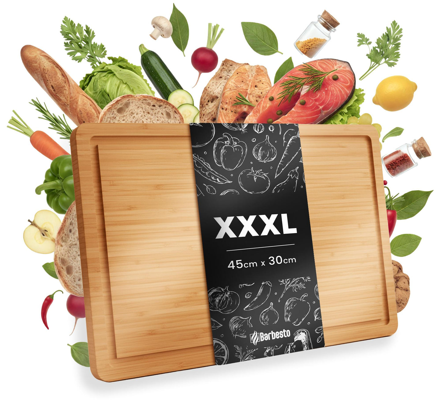 Bamboo Cutting Board XXXL 45 x 30 cm