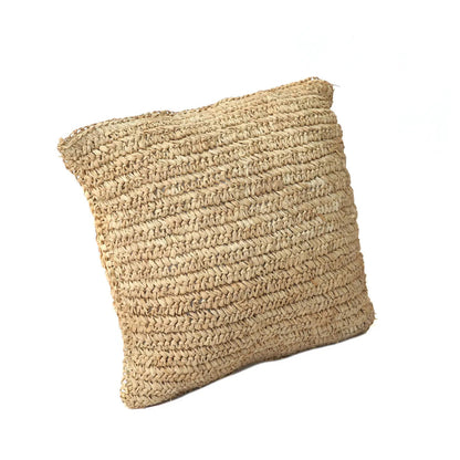 Raffia Flowers Square Cushion Cover - Natural - 40x40