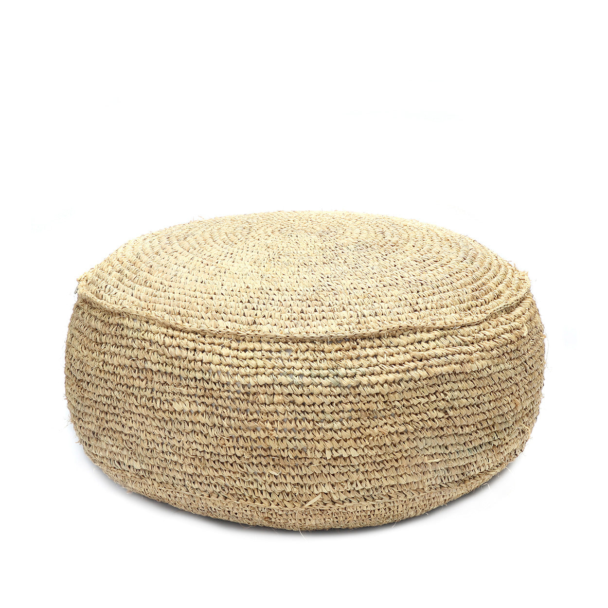 The Raffia Flowers Pouffe - Natural