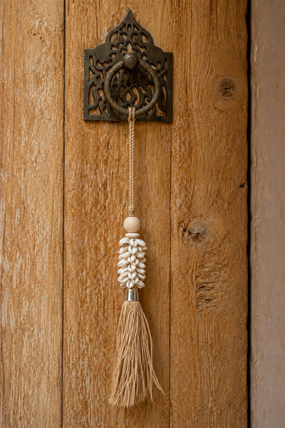 The Cowrie and Raffia Tassel - Natural