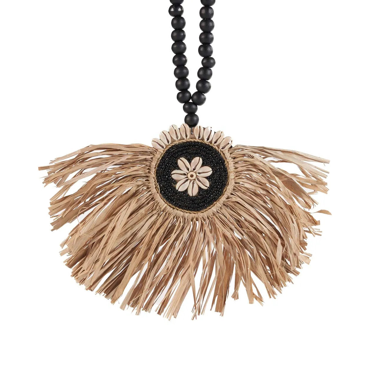 The Raffia Crown Tassel - Natural Black