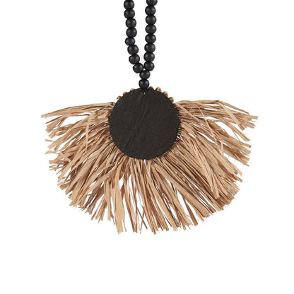 The Raffia Crown Tassel - Natural Black