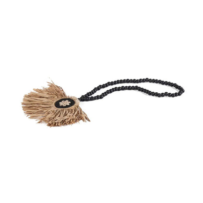 The Raffia Crown Tassel - Natural Black