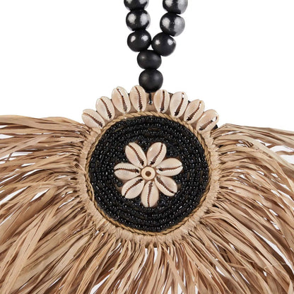 The Raffia Crown Tassel - Natural Black