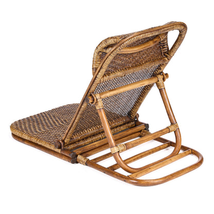 The Rattan Floor Lounger - Dark Walnut