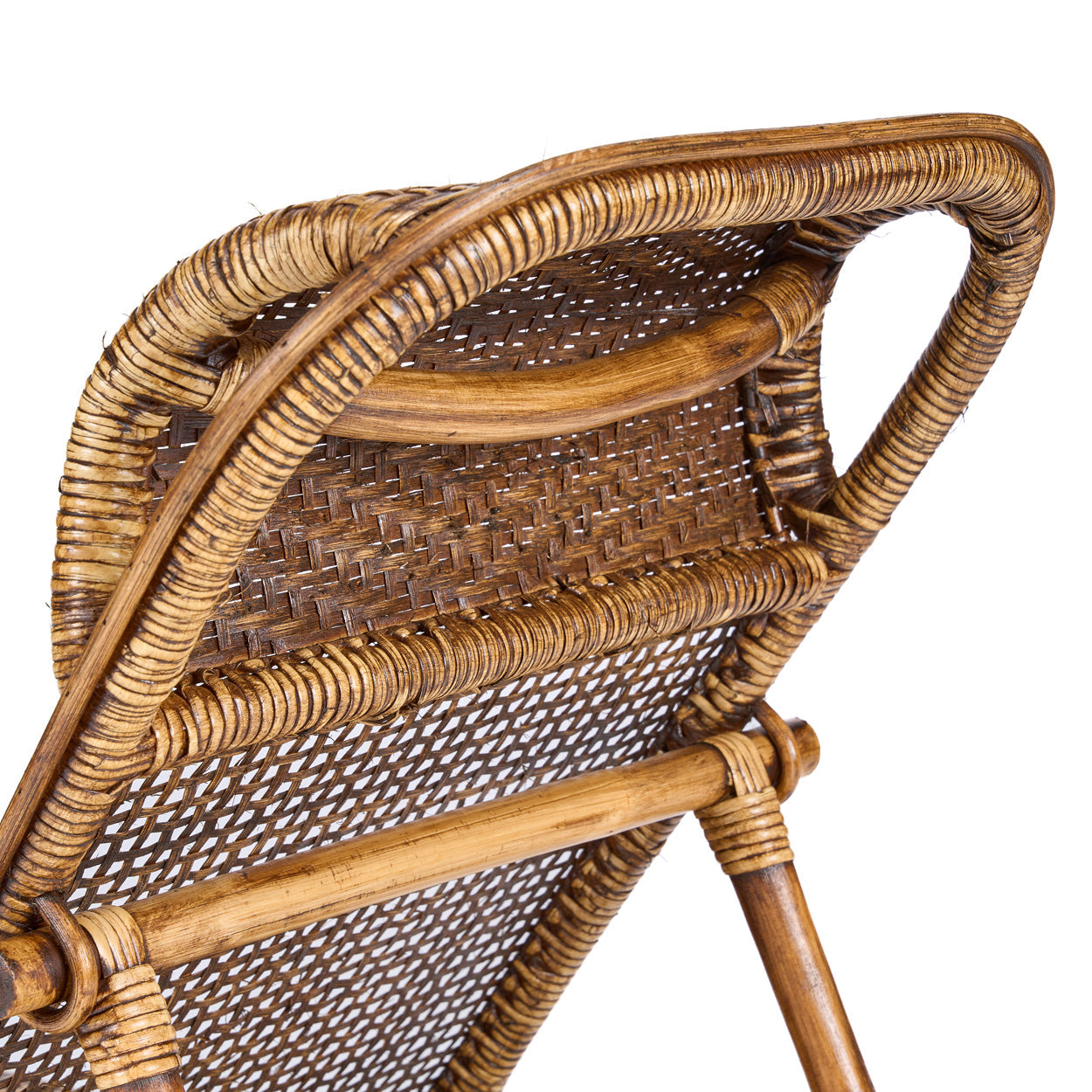 The Rattan Floor Lounger - Dark Walnut