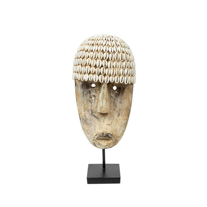 The Cowrie Mask on Stand - Medium