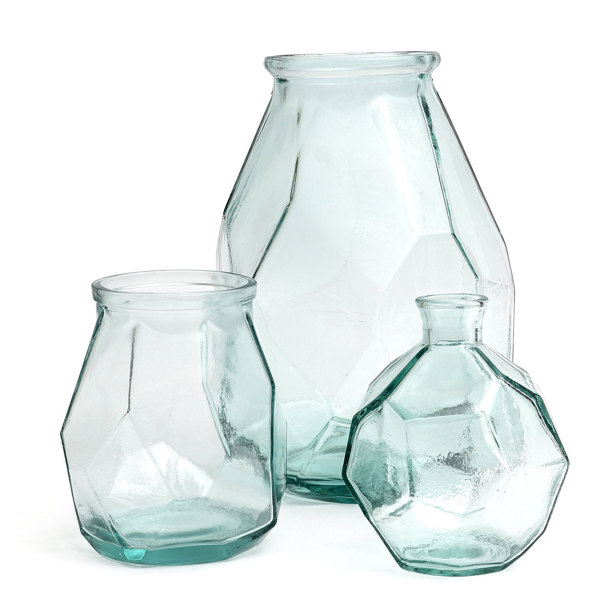 The Round Origami Vase - Blue