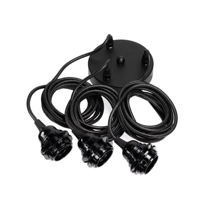 Ceiling Light Fittings - Black - 3 Pieces