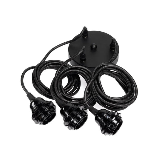 Ceiling Light Fittings - Black - 3 Pieces