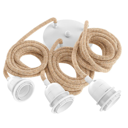 Ceiling Lamp Fittings - Natural White - Set of 3