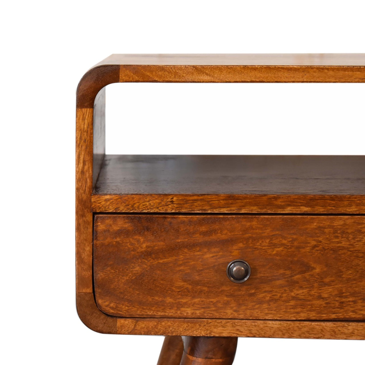 Mueble de TV Mini Curvo Chestnut con 2 Cajones