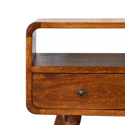 Mueble de TV Mini Curvo Chestnut con 2 Cajones