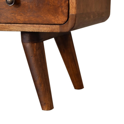 Mueble de TV Mini Curvo Chestnut con 2 Cajones