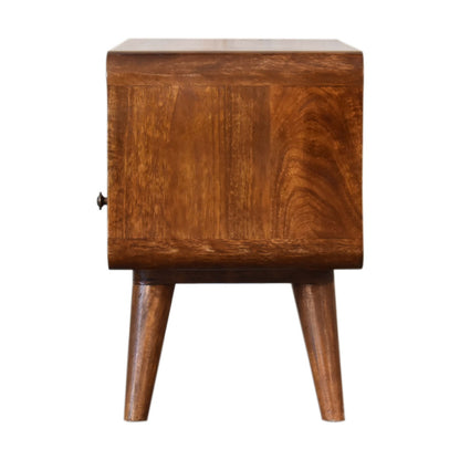 Mueble de TV Mini Curvo Chestnut con 2 Cajones
