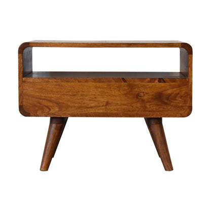 Mueble de TV Mini Curvo Chestnut con 2 Cajones