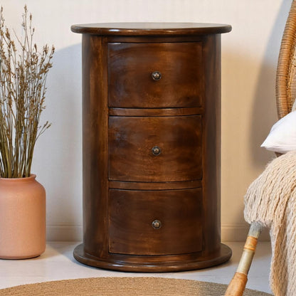 Curved Chestnut Bedside