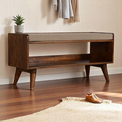Curved Chestnut Bedside